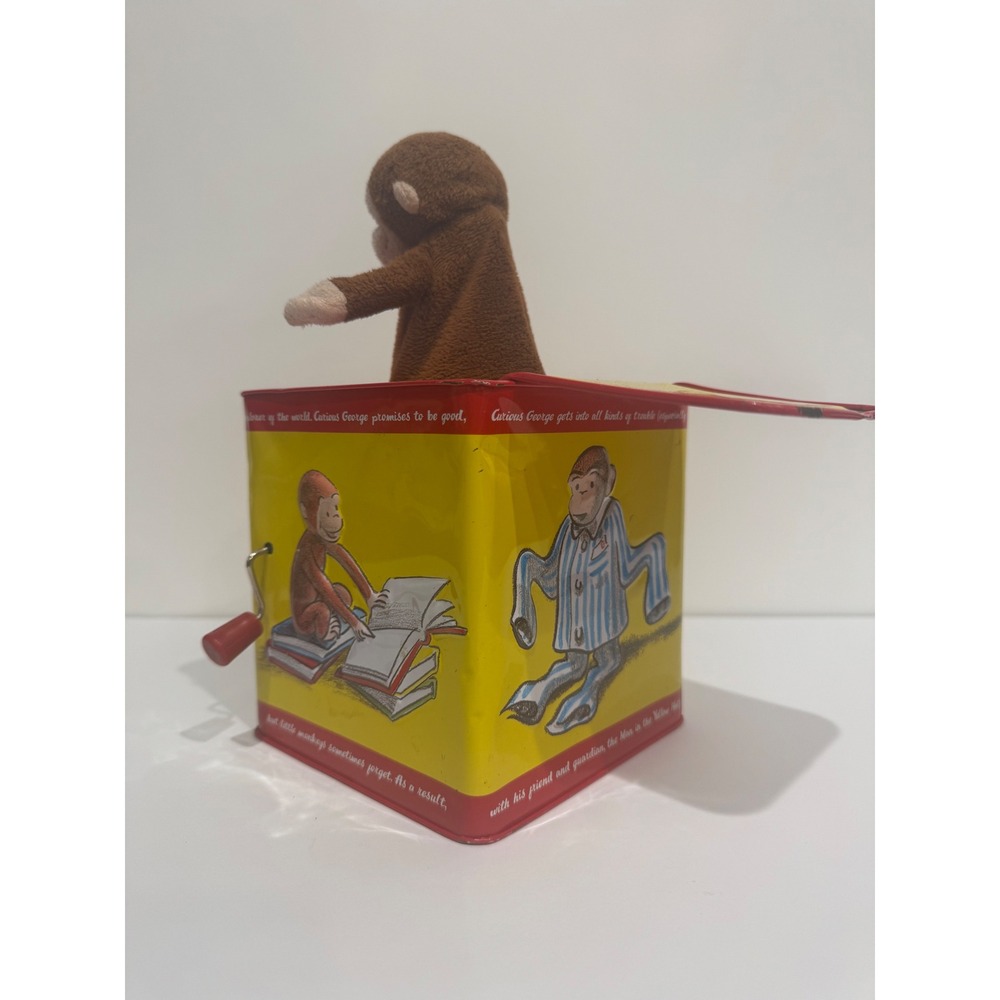 Schylling Curious George Jack in the Box Toy – Tin Wind-Up (WORKS!) - Picture 4 of 6